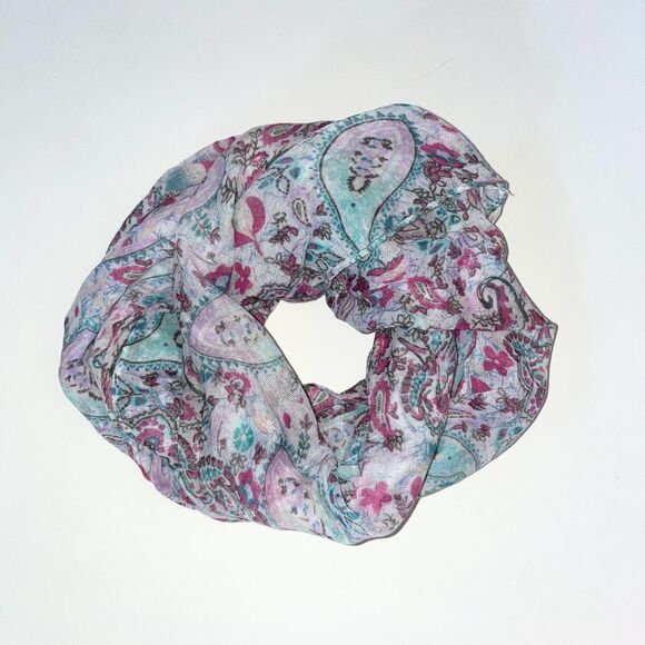 NWT J. Jill Scarf Women’s Infinity Paisley Floral Blue Pink Brown White - Picture 1 of 5
